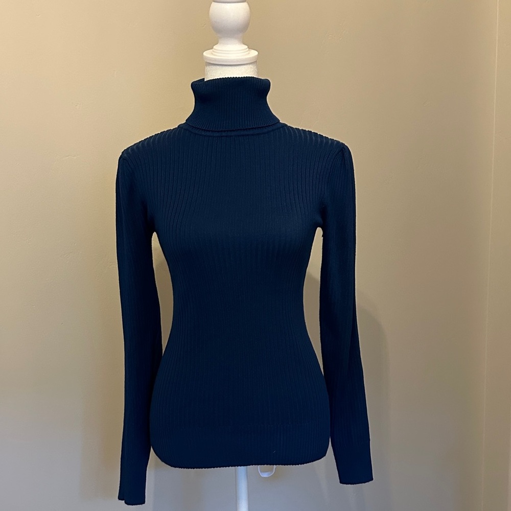 Tahari Blue Turtleneck Sweater